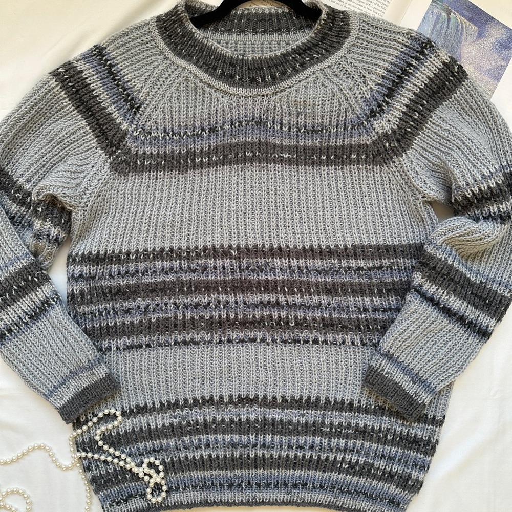 Handmade Striped Crewneck Sweater